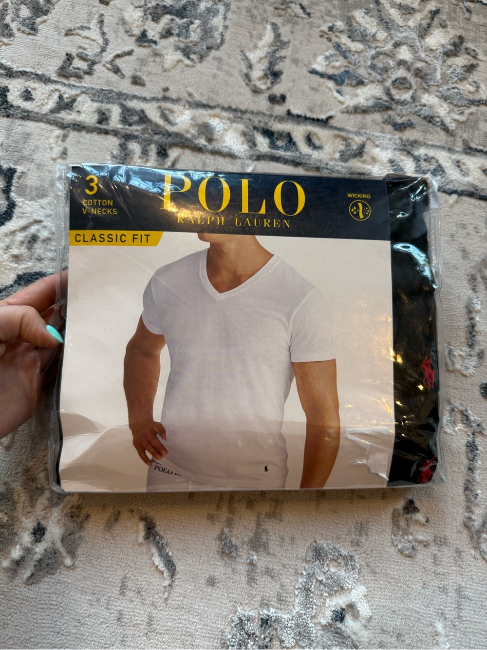 Polo Ralph Lauren 3-Pack Cotton V-Neck T-Shirts - Black